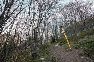 Fototapeta premium View from Mala Fatra national park. Panoramic mountain landscape in Slovakia near Terchova. Autumn colors of nature.