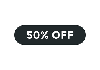 50% off text label icon. sale discount 50% off icon
