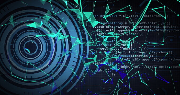 Image of scopes scanning and network of connections over processor elements