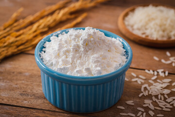 Rice flour in ceramic bowl