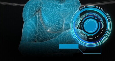 Image of human running with scope scanning and data processing