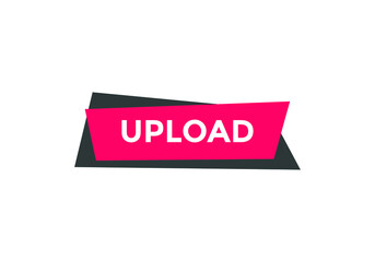 upload text icon, square shape web button upload text