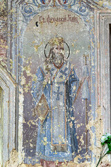 wall painting inside an abandoned Orthodox church