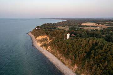 Aerial View of Nakkehoved Lighthouse in North Zealand
