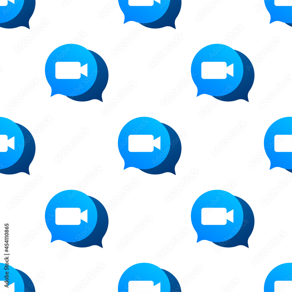 Poster Incoming video call pattern. Message bubble. Vector stock illustration.