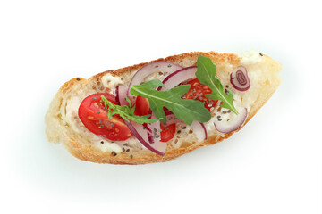 Delicious bruschetta snack isolated on white background