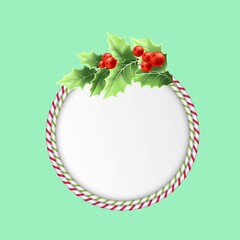 Christmas holiday green circle vector decoration background