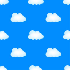 Blue sky, clouds. Cloud pattern, cloud shape. Vector illustration.