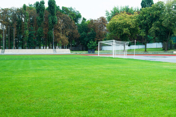 Fototapeta na wymiar football goal at the stadium.