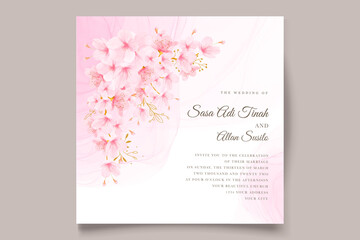 watercolor cherry blossom invitation card set