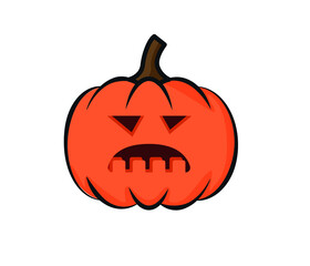Pumpkin isolated. Symbol of the Halloween holiday. Vector illustration.