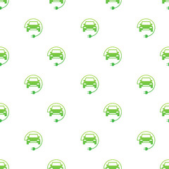 EV charging station pattern. Vector stock illustration.