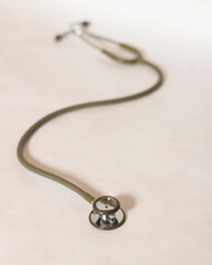 Stethoscope mockup. This tool serves to listen to sounds contained in the body. Such as lung sounds, heartbeat, and to check for disorders of the intestines and stomach.