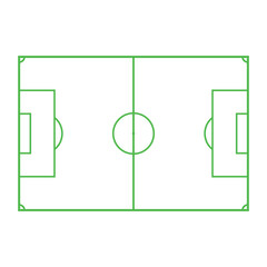 Football field icon on white background line soccer field 