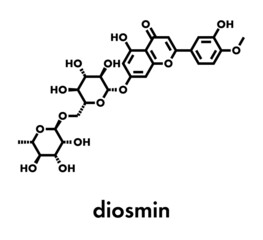 Fototapeta premium Diosmin venous disease and hemorrhoids drug molecule. Skeletal formula.