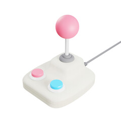 Retro arcade game joystick controller. 3D render illustration.