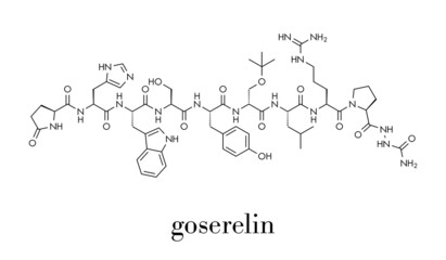 Goserelin breast and prostate cancer drug molecule.