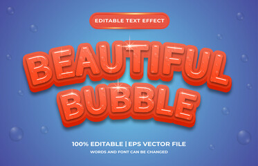 Beautiful bubble editable text effect style template