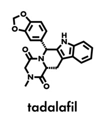 Fototapeta premium Tadalafil erectile dysfunction drug molecule. Skeletal formula.