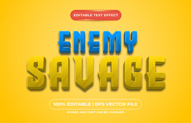 Enemy savage editable text effect game style