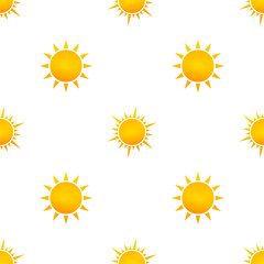 Realistic sun pattern for weather design on white background. Vector illustration.