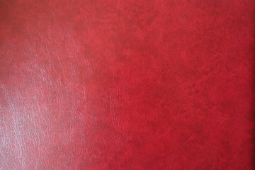 Top view of bright red faux leather