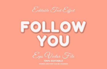 Follow you embossed 3d editable text effect style