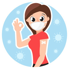 Girl was vaccinated against the virus and is showing well. Vaccination