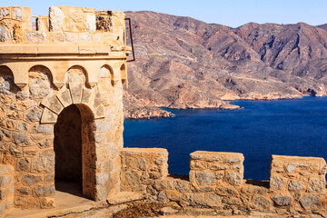 Fototapeta premium Castillitos Battery in Spain. Defensive architecture