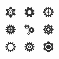 Gear, cog vector icon set