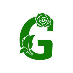 Initial G Decorative  Monogram Split Letter Vector