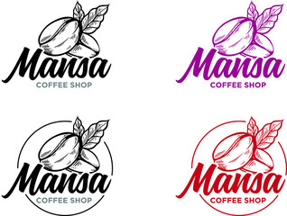 Logo illustration du cacao pour le caf&eacute; et &eacute;tablissement agricole