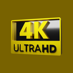 4k UltraHD 3d rendering icon