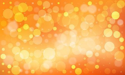 Vector illustration with bokeh. Abstract autumn background. Many defocused lights on bright gradient backdrop