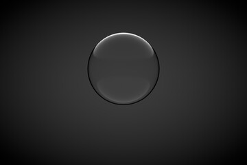 Minimalism abstract background, glass ball. 3d render illustration.