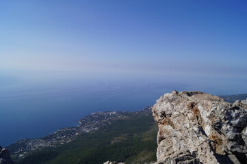 View of the Black Sea from the top of Mount Ai-Petri