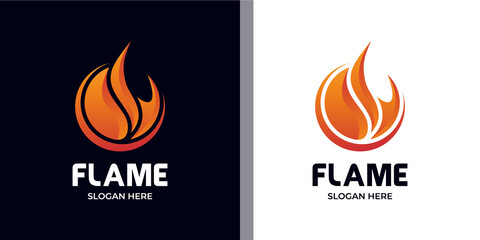 elegant minimalist fire logo set