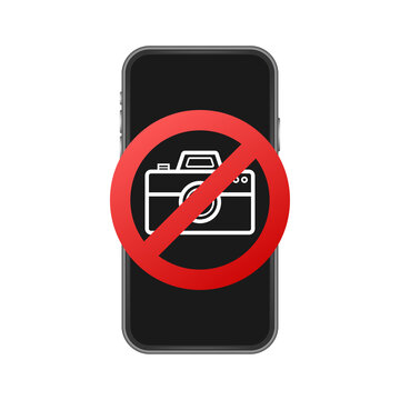 No photo, great design for any purposes. Camera icon. Warning icon. Vector illustration.