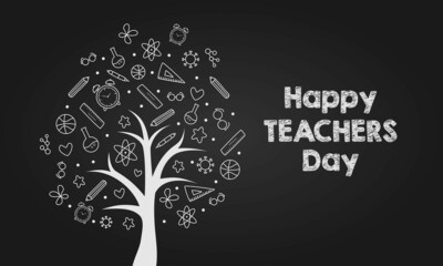 Scientific Tree Trunk for World Teacher Day Illustration Vector