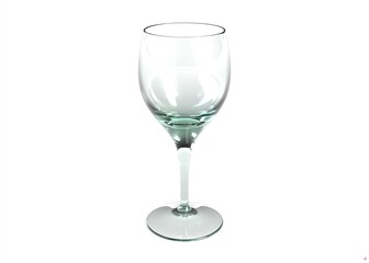 3D illustration of empty wine glass isolated on white