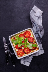 Tomato casserole with cheese