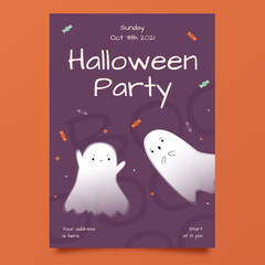 Halloween party poster template. 
