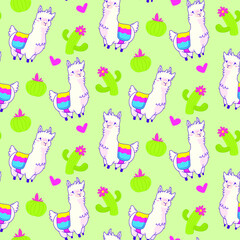 llama seamless pattern vector illustration