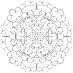 Leaf Flower Petal Coloring Mandala Art Simple Graphic Shape Vector Floral Oriental Outline Vintage Decorative Elements Pattern Illustration Islam Arabic Indian Turkish Mystic Religion Morals Lotus