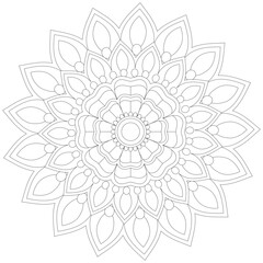 Leaf Flower Petal Coloring Mandala Art Simple Graphic Shape Vector Floral Oriental Outline Vintage Decorative Elements Pattern Illustration Islam Arabic Indian Turkish Mystic Religion Morals Lotus