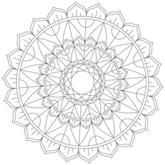 Leaf Flower Petal Coloring Mandala Art Simple Graphic Shape Vector Floral Oriental Outline Vintage Decorative Elements Pattern Illustration Islam Arabic Indian Turkish Mystic Religion Morals Lotus