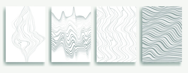Abstract flow Lines Background . Wavy Stripes . Striped linear pattern .Vector .