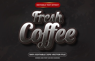Fresh coffee 3d editable text effect template style