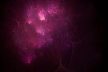 Abstract fractal wallpaper of a computer generated image. Looking like a universe nebula full of stars. With a depth of field edit.