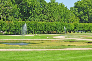 Chantilly, France - april 3 2017 : picturesque castle park